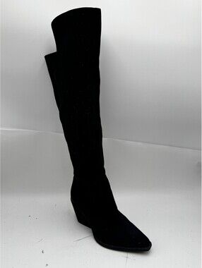 Zodiac Ronson Women's Riding Boots 7.5 Black Suede Over The Knee Heeled Boots